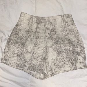 High waisted snake print shorts